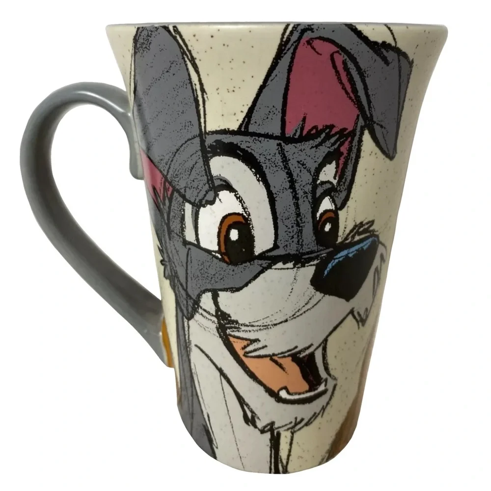 Disney Store The Lady and the Tramp Sketch Art 12 OZ Tall Mug Cup Official - Picture 3 of 5